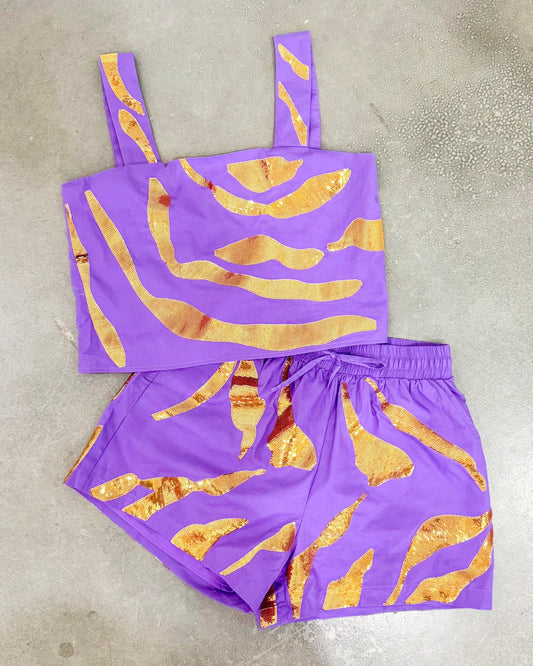 Sequin Tiger Striped Gameday Set