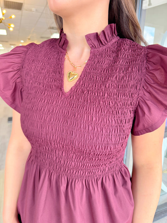 Flutter Sleeve Peplum Top