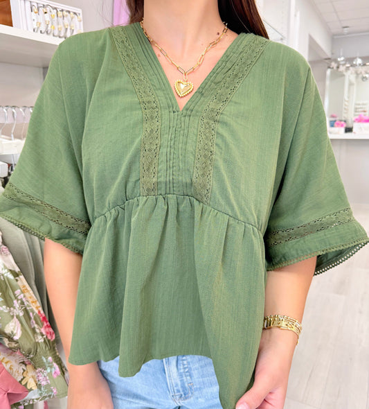 Short Sleeve Peplum Top