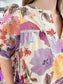 Puff Sleeve Scallop Accent Dress