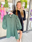 Eyelet 3/4 Puff Sleeve Dress