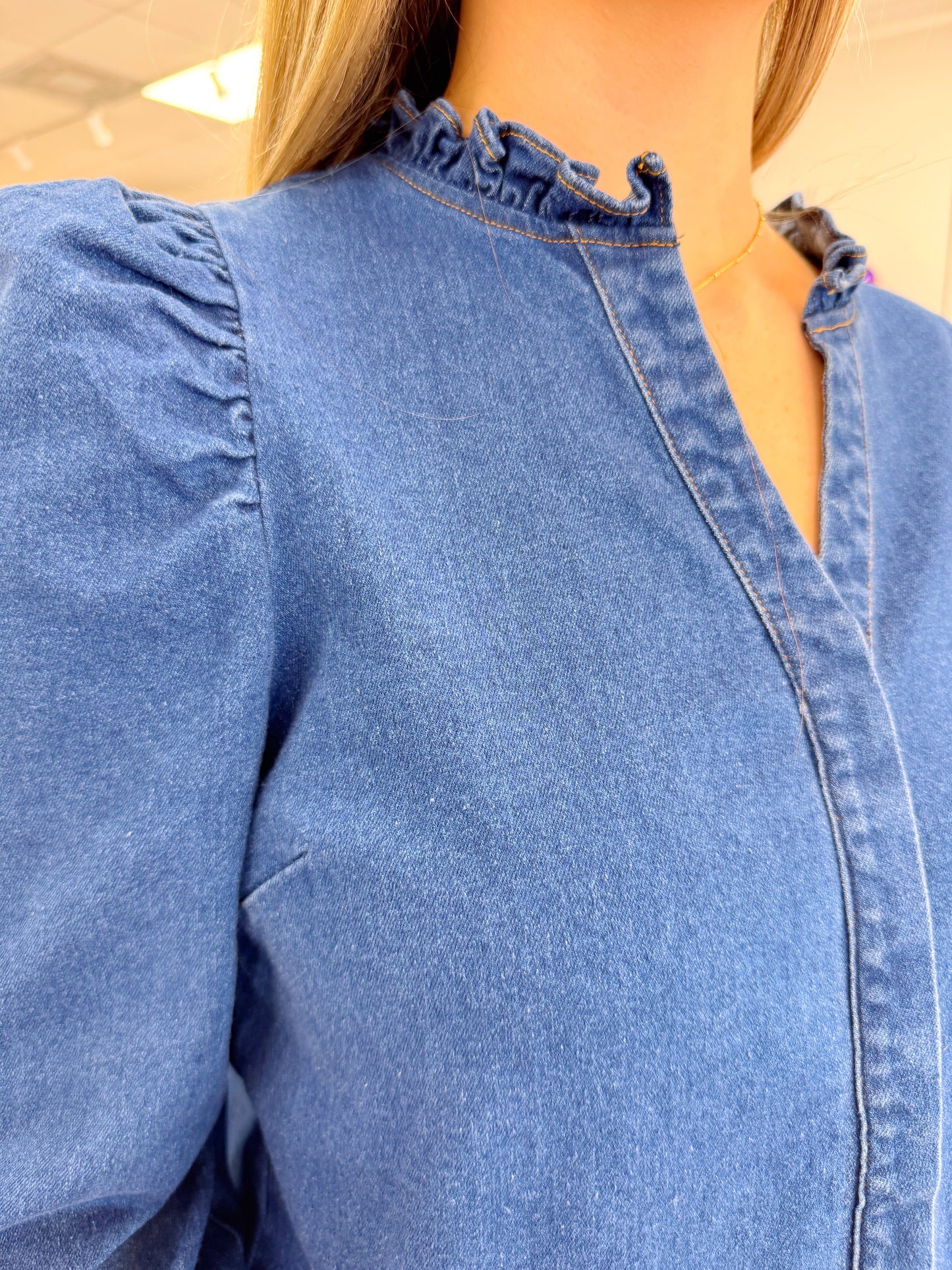 Jamie Denim Button Down Top