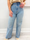 Straight Wide Leg Denim Pants