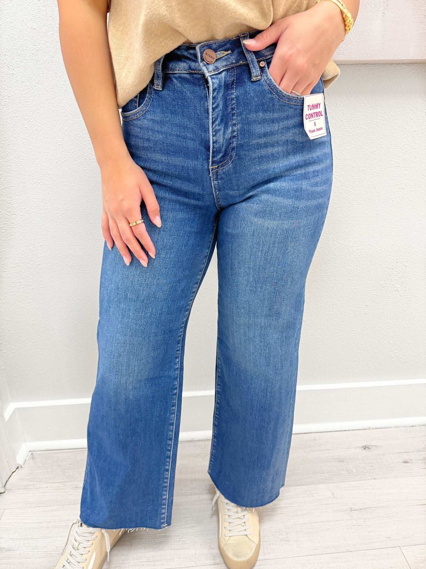 High Rise Crop Wide Leg Jean