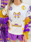 Sequin Bow Gameday  Top