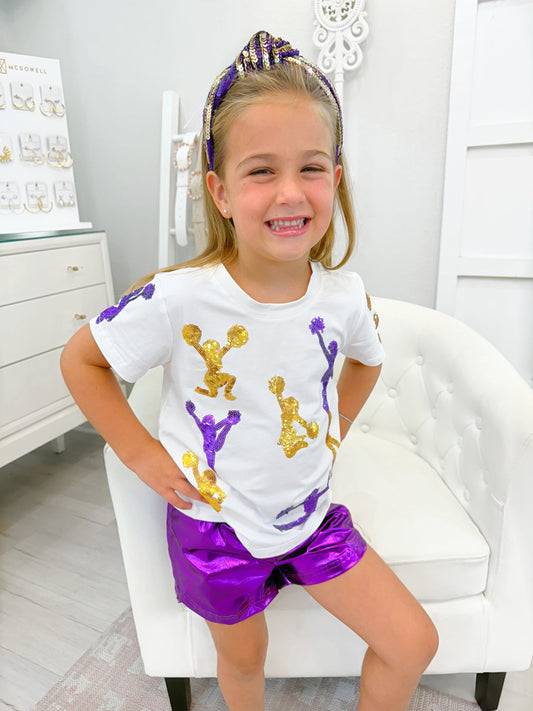 Sequin Cheerleader Kids Tee
