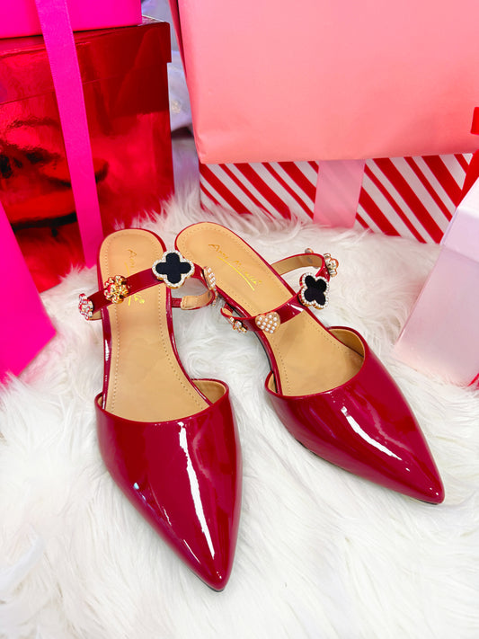 Cherry Patent Heel