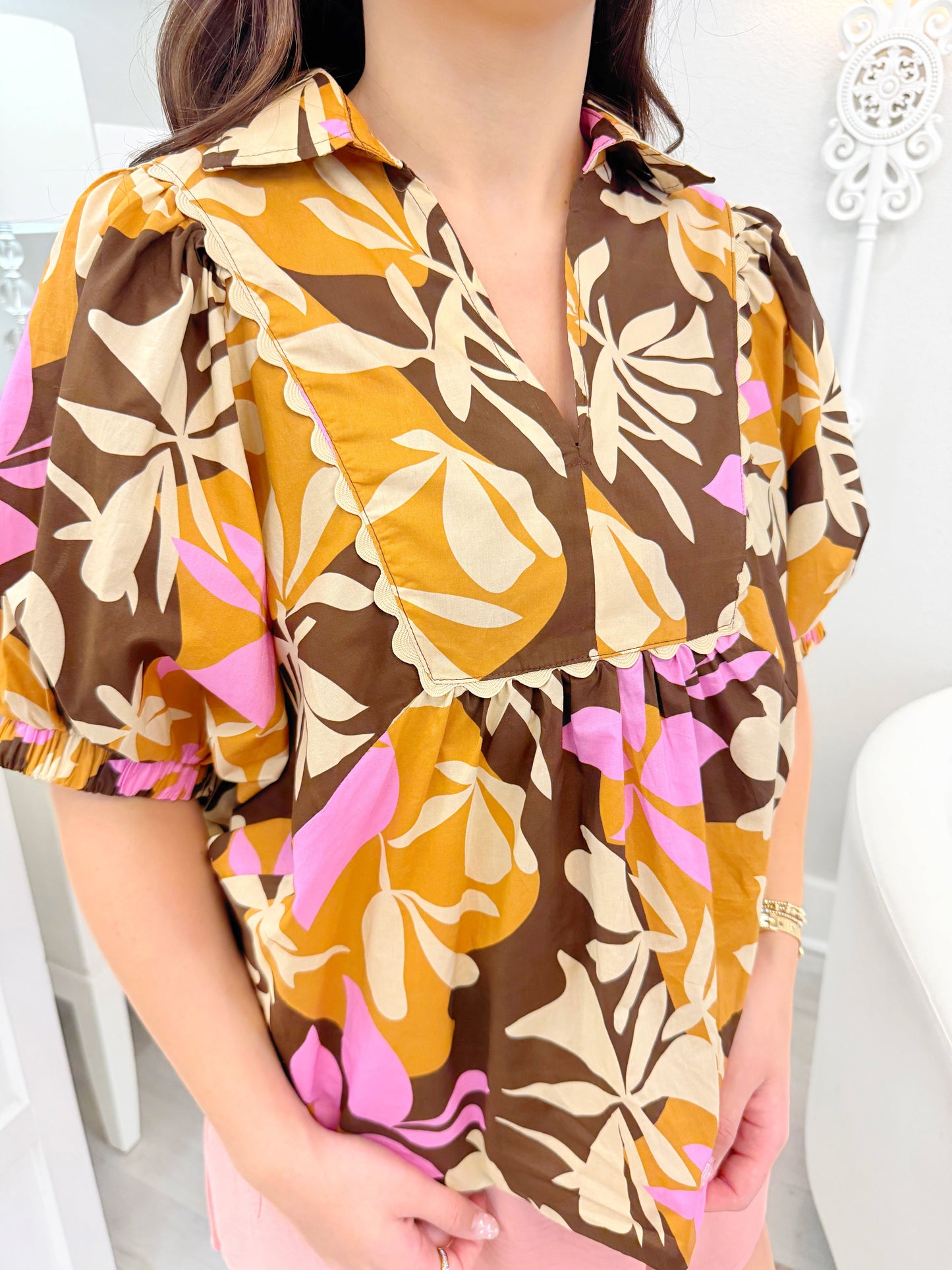 Floral Puff Sleeve Top