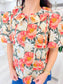 Floral Puff Shoulder Top