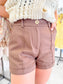 Pleated Pintuck Shorts