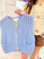 Chunky Knit Gold Button Vest