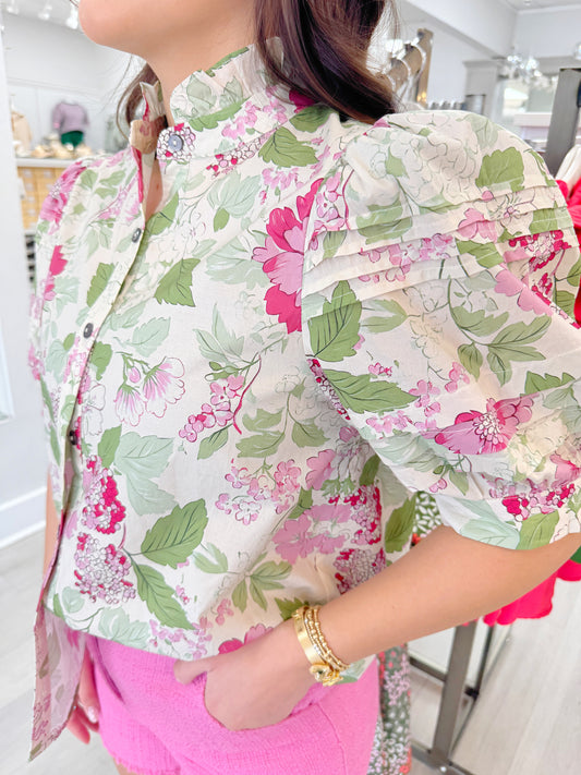 Floral Puff Sleeve Top