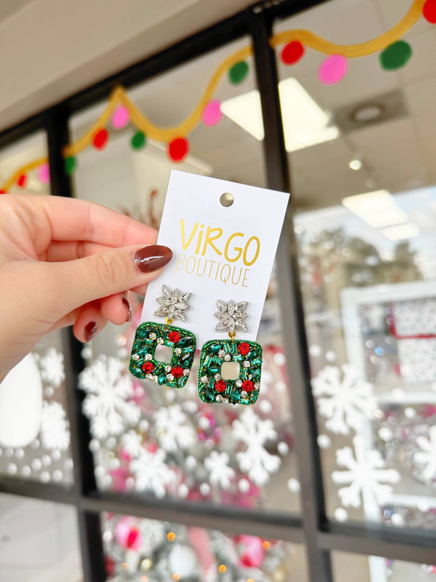 Beaded Christmas Earring