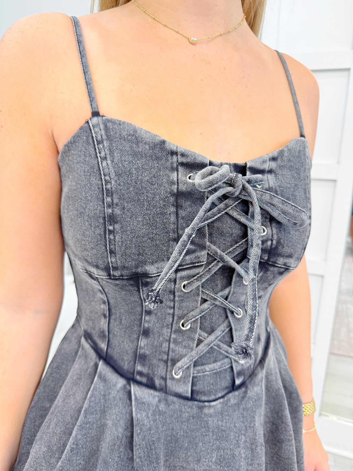Denim Corset Mini Dress