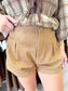 Suede Plated Flare Shorts