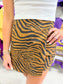 Tiger Print Asymmetric Skort