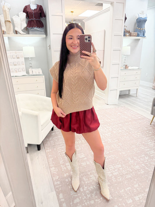 Cap Sleeve Knit Sweater