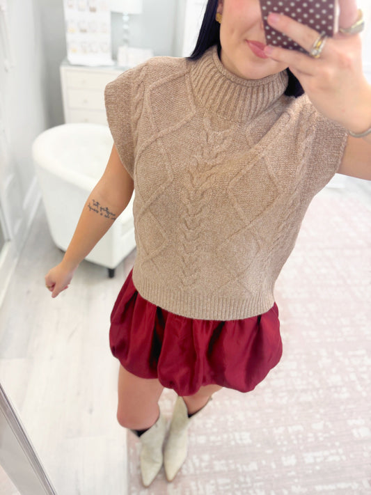 Cap Sleeve Knit Sweater