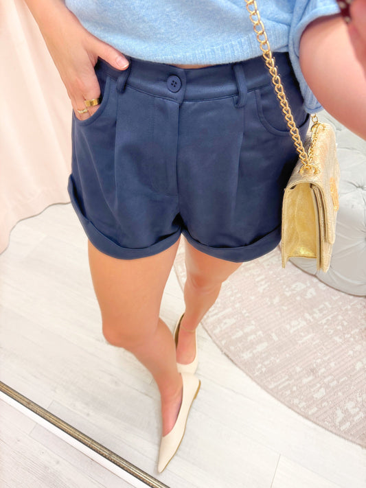 High Waist Pleated Shorts