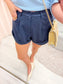 High Waist Pleated Shorts