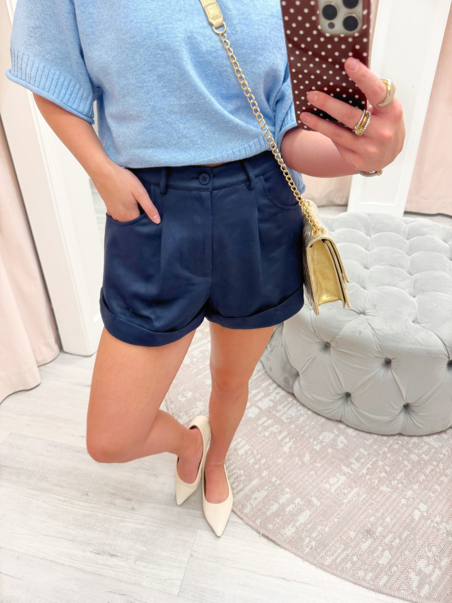 High Waist Pleated Shorts