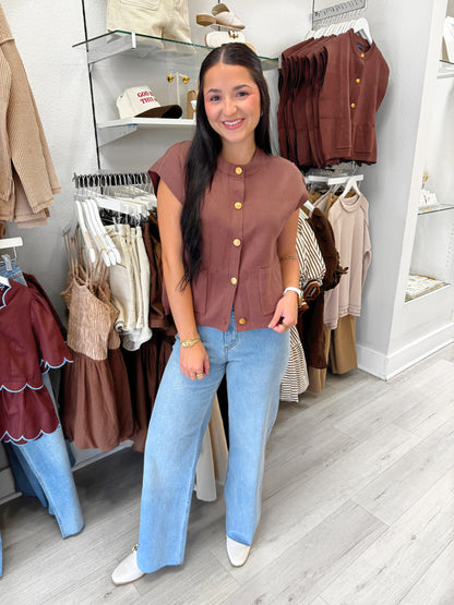 Button Down Sweater Vest