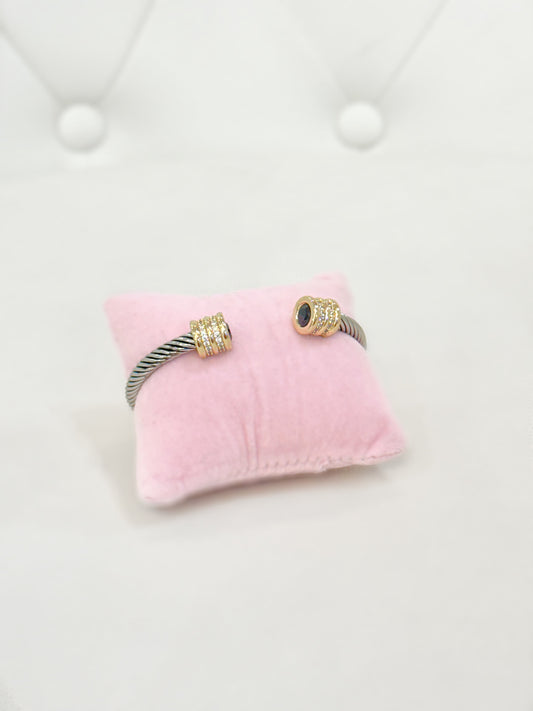 Rhinestone Metal Pattern Cuff