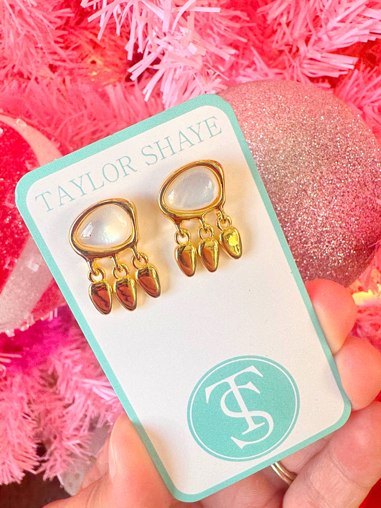 Opal 3 Tassel Stud Earrings