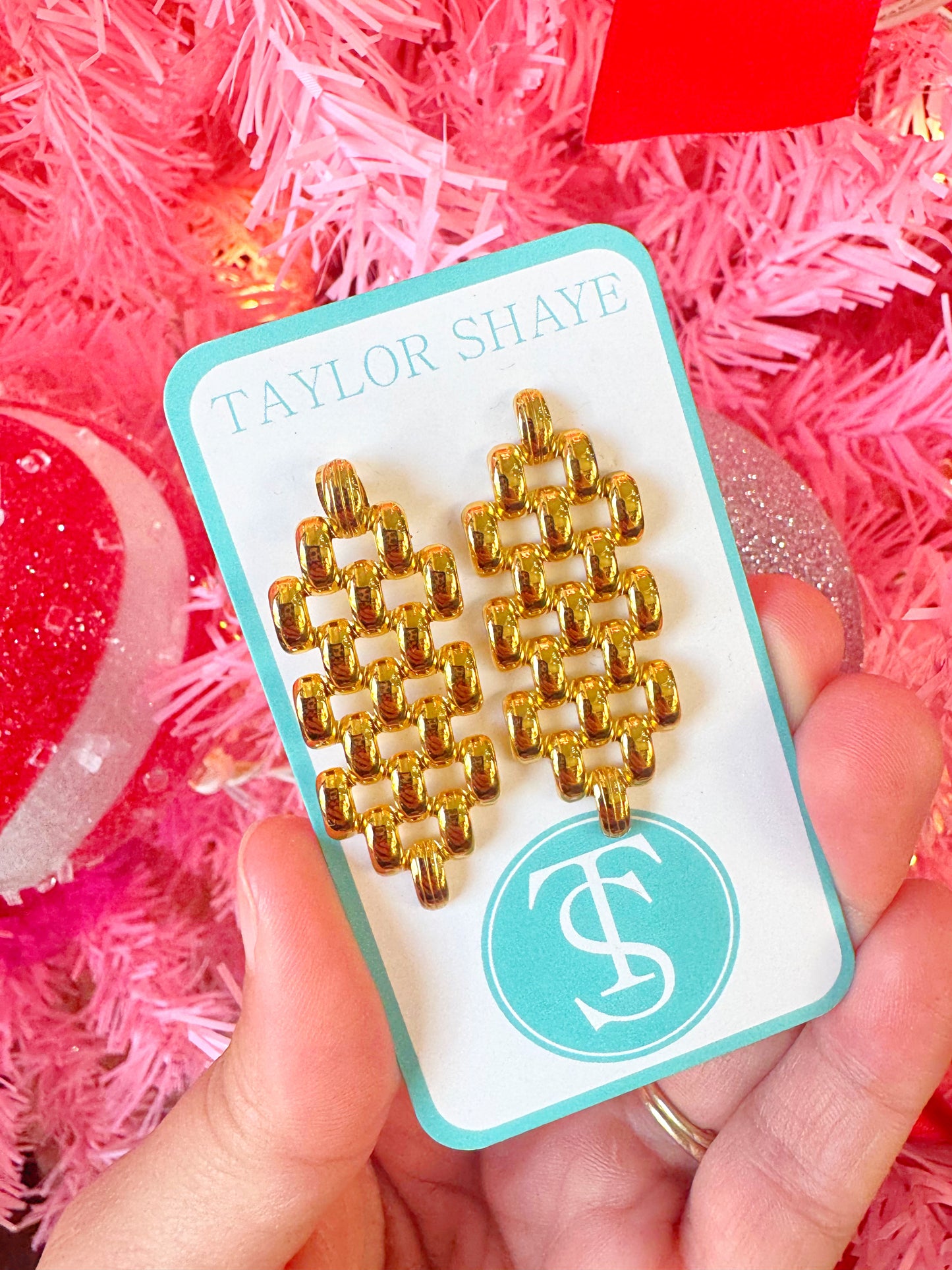 Gold Woven Lattice Earrings