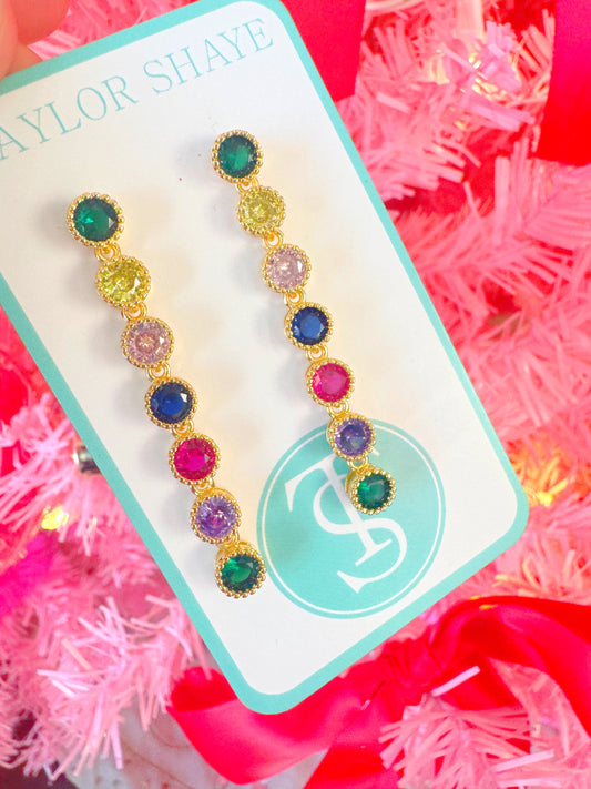 Multi Color Drop Earrings