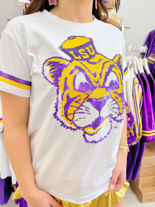 Sequin Vintage Tiger Tee