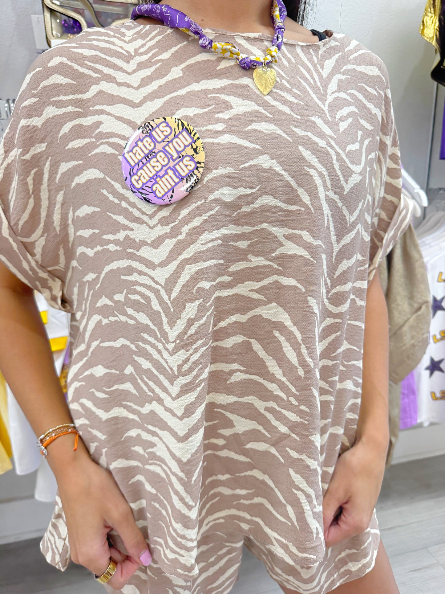 Animal Print Top & Short Set