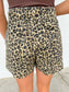 Pin Tuck Detail Leopard Shorts