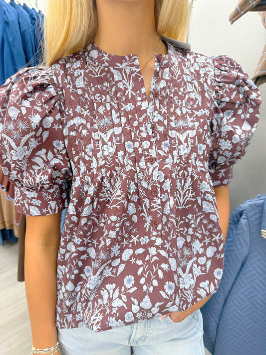 Floral Puff Sleeve Top