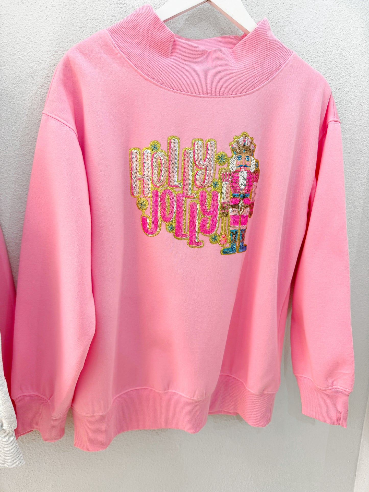 Sequin Patched Mock Necks