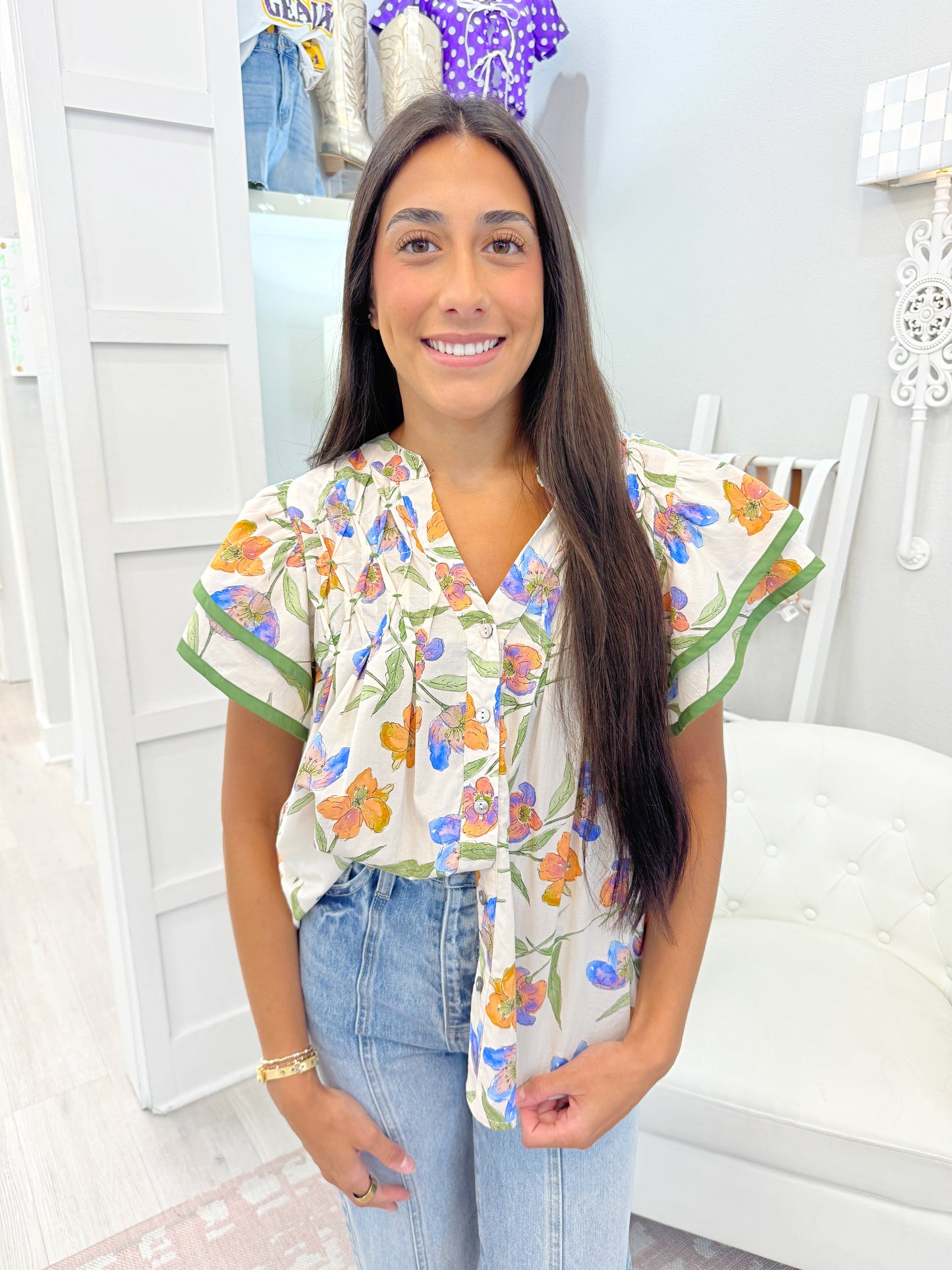 Floral Flutter Sleeve