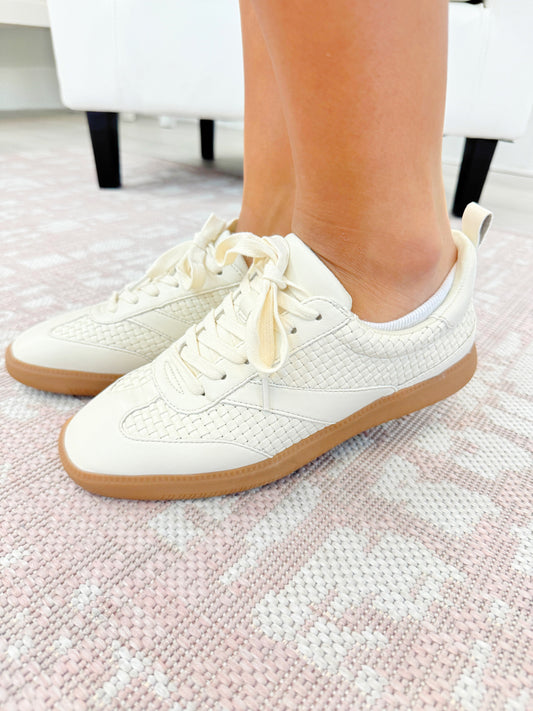 Bone Woven Sneakers