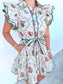 Floral Flutter Sleeve Dress