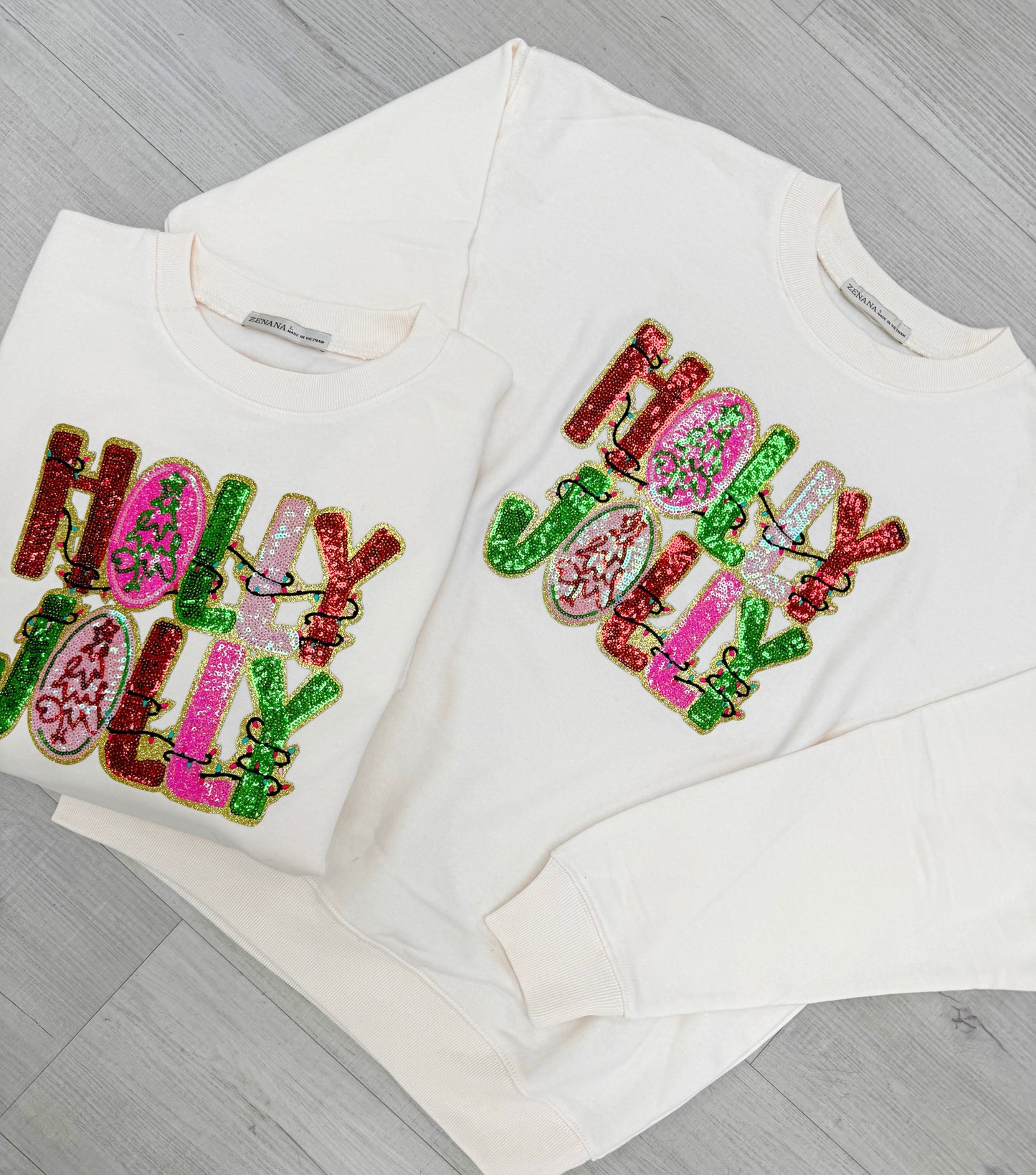 Sequin Patched Crewnecks