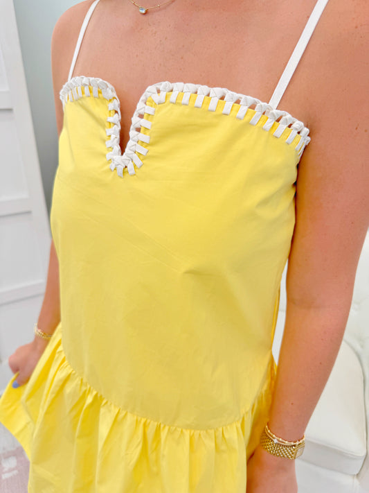 Poplin Dress With Stitching Detailing