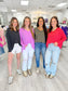 Ribbed V-Neck Long Sleeve Tops