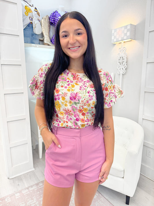 V-Neck Puff Sleeve Top