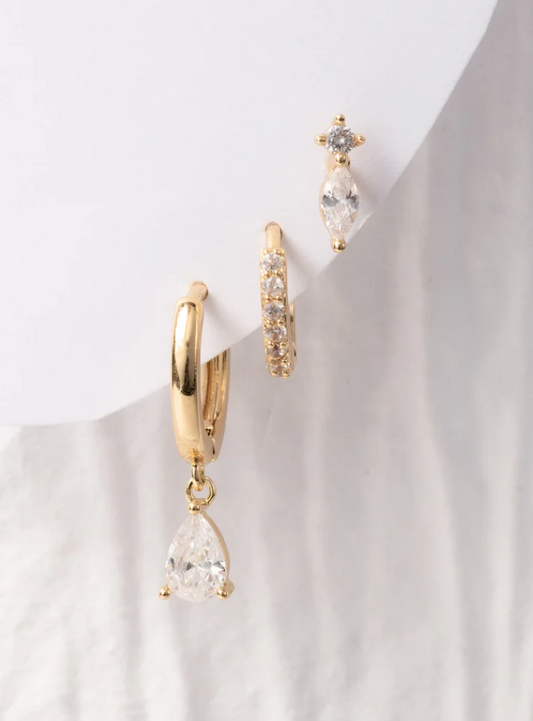 Finn earrings, gold earrings, gold earring set, set of gold hoops, set of earrings, simple gold earrings