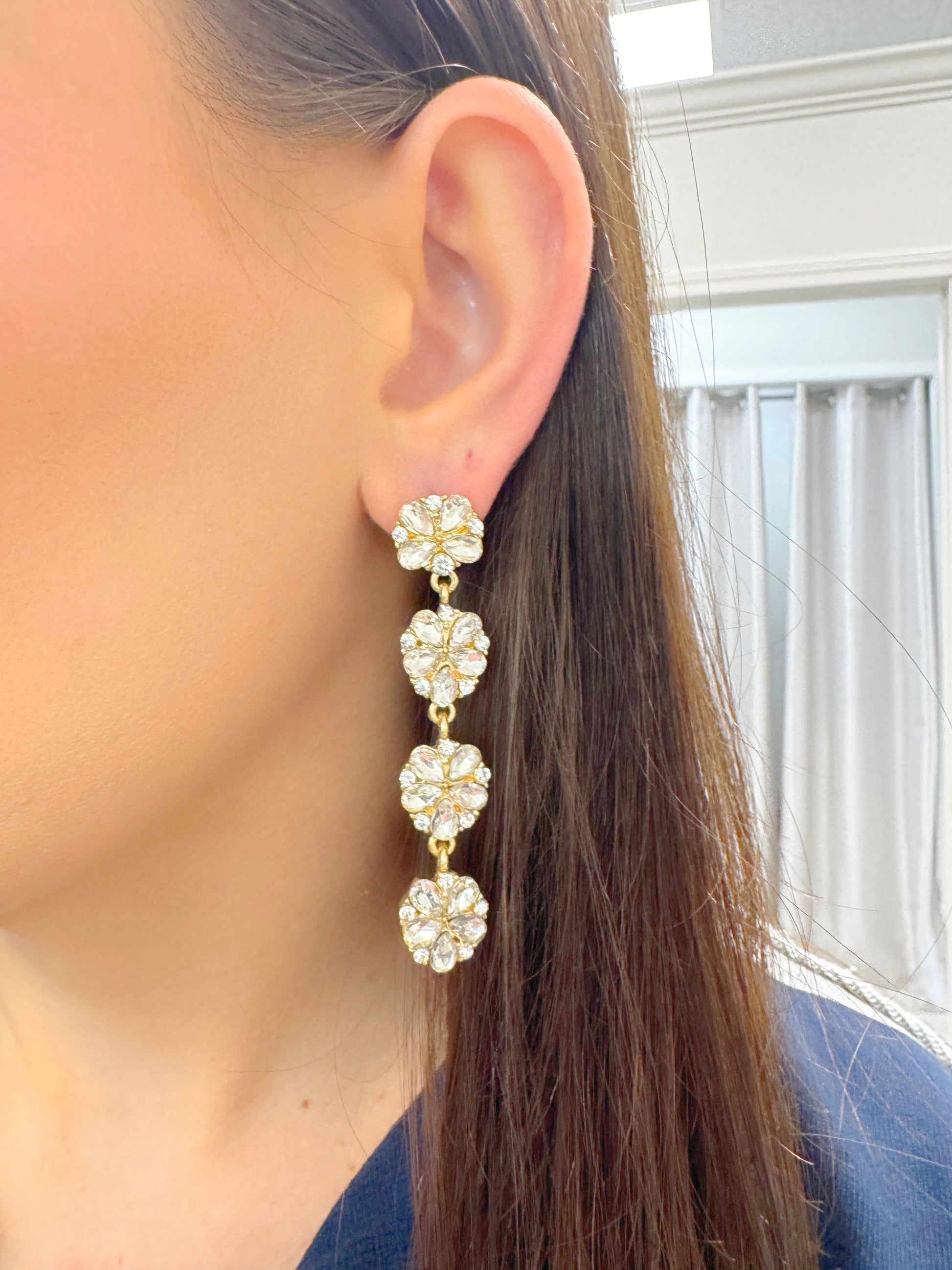 FLoral earring
gold earring 
dangle earring