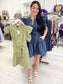 flutter sleeve dress, tiered dress, navy dress, olive dress, mini dress, woman's dress, sleeveless dress, v-neck dress, classy dress, boutique dress, strut and bolt dress