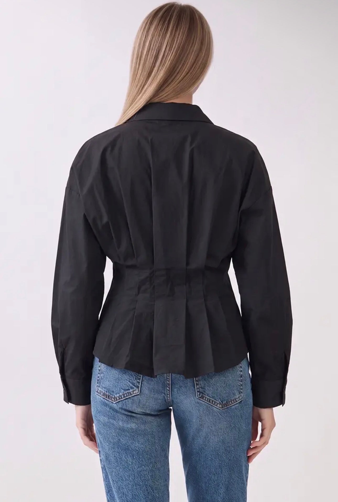 Pleated Button Down Top