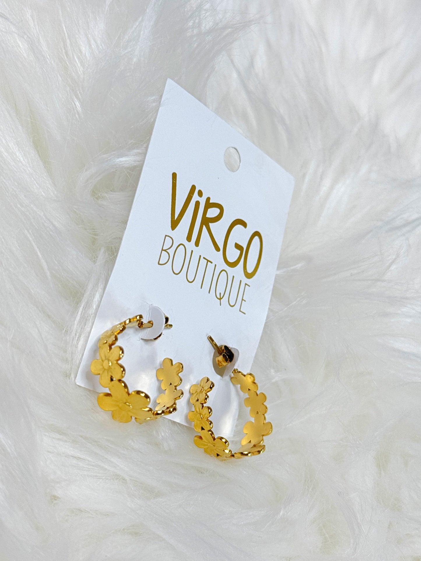 flower earrings, gold earrings, gold flower earrings