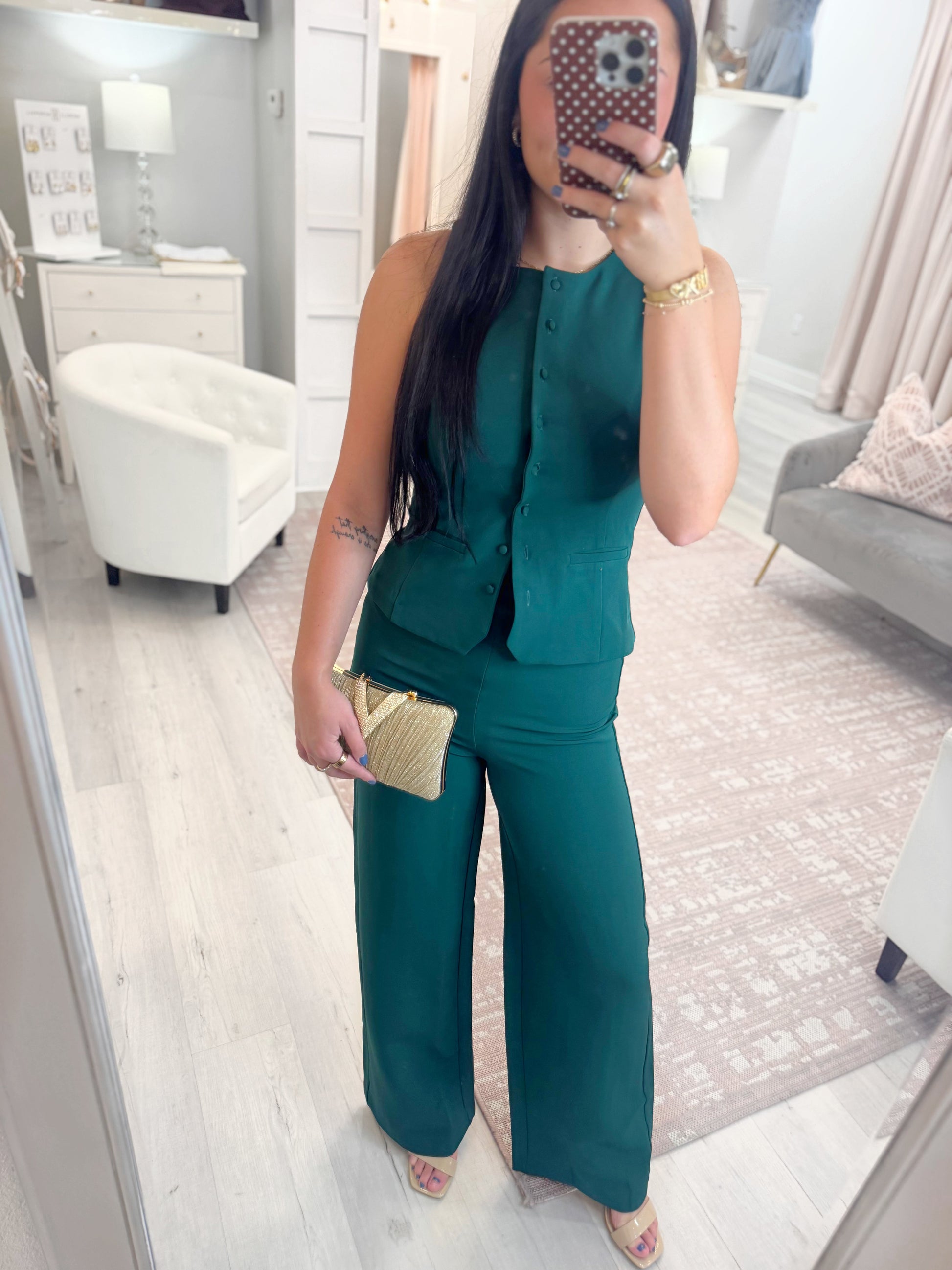 Flattering vest, sleeveless vest, button down vest , work top, classy top, elegant top, professional top, chic vest, and office top