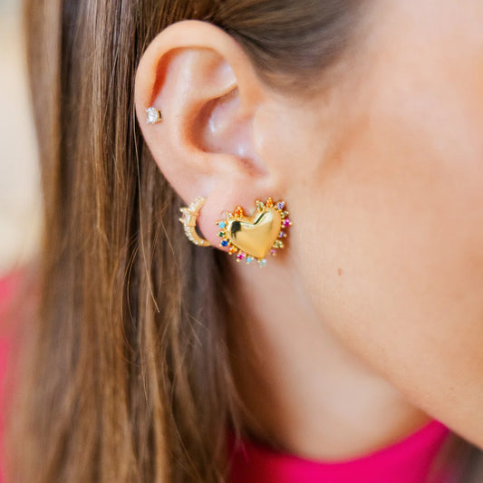 Rainbow Heart Studs