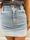 Women's denim skirt, boots on the bayou skirt, cuffed skirt, trendy skirt, country concert skirt, flirty skirt, flattering skirt, game day skirt, LE LIS skirt, cuffed denim skirt 